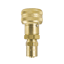 SLSD11-3 ZSi-Foster Quick Disconnect 1-Way Automatic Socket - 3/8" x 3/4" ID - Sleeve Lock, Brass - Reusable Hose Clamp with Sleeve Lock