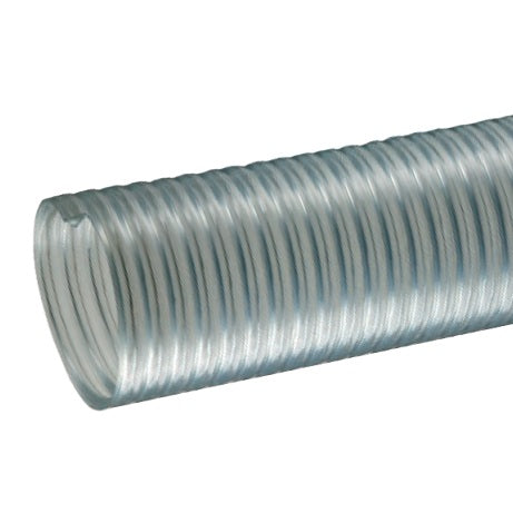 SLV-VLT4X3 Kuriyama Tigerflex SLV-VLT Series Clear, Food Grade, High-Profile, Counterclockwise Helix Banding Sleeve - Flexible PVC - 4" - 3ft