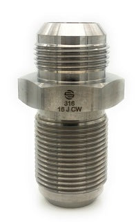 SS2700-06-06 Midland 3/8" Male JIC 37° Flare x 3/8" Male JIC 37° Flare Bulkhead Tube Union - 316 Stainless Steel