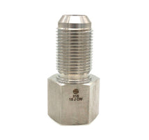 SS2705-04-04 Midland 1/4" Female NPT x 1/4" Male JIC 37° Flare Bulkhead Adapter - 316 Stainless Steel