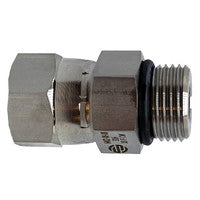 SS6402-08-08 Midland 1/2" Male SAE O-Ring Boss x 1/2" Female JIC 37° Flare Swivel Adapter - 316 Stainless Steel