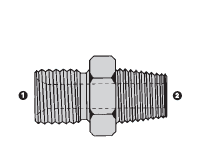 SS9003-06-06 Adaptall Stainless Steel-06 Male BSPP x -06 Male BSPT Adapter