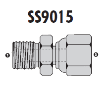 SS9015-04-04 Adaptall Stainless Steel-04 Male BSPP x -04 Female BSPP Swivel Adapter