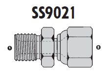 SS9021-12-12 Adaptall Stainless Steel-12 Male BSPP x -12 Female JIC Swivel Adapter