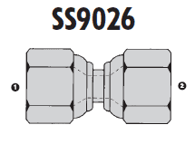 SS9026-12-12 Adaptall Stainless Steel-12 Female JIC x -12 Female JIC Swivel Adapter