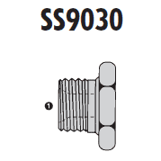 SS9030-02 Adaptall Stainless Steel-02 BSPP Hex Plug