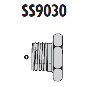 SS9030-04 Adaptall Stainless Steel-04 BSPP Hex Plug