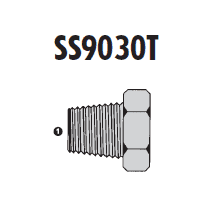 SS9030T-24 Adaptall Stainless Steel-24 BSPT Hex Plug