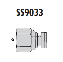 SS9033-08 Adaptall Stainless Steel-08 BSPP Swivel Cap
