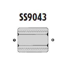 SS9043-16-16 Adaptall Stainless Steel -16 Female BSP x -16 Female BSP Solid Adapter