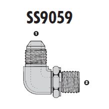 SS9059-06-04 Adaptall Stainless Steel 90 deg. -06 Male JIC x -04 Male BSPP Adj Elbow