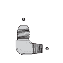 SS9063-04-02 Adaptall Stainless Steel 90 deg. -04 Male JIC x -02 Male BSPT Elbow