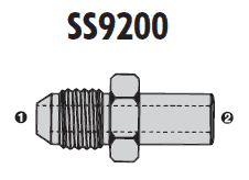 SS9200-06-08 Adaptall Stainless Steel -06 Male JIC x 8mm Metric Standard Pipe