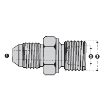 SS9605-10-L15-22 Adaptall Stainless Steel -10 Male JIC x L15 Male Metric Dual Purpose