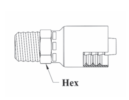 SSGC01-6x6 Couplamatic Grip Crimp Coupling - 316 Stainless Steel - NPTF - Male Solid - 3/8" Hose ID - 3/8-18 Thread Size