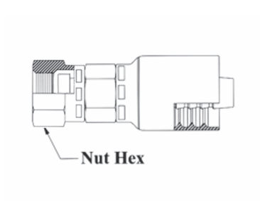 SSGC75-8x8 Couplamatic Grip Crimp Coupling - 316 Stainless Steel - O-Ring Face Seal (ORF) - Female Swivel Short Rise - 1/2" Hose ID - 13/16x16 Thread Size