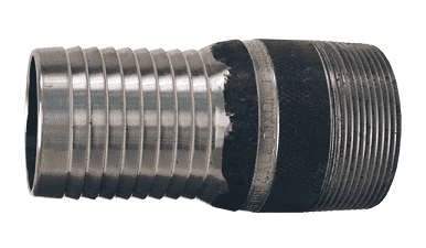 ST1 Dixon King Combination Nipple - 1/2" Unplated Steel NPT Threaded End with Knurled Wrench Grip