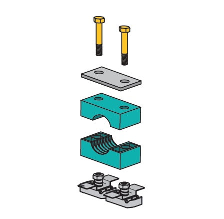S6030Z-SS ZSi-Foster | Strut Mount Beta Clamp | Standard Series | For 1-1/2" Pipe | Polypropylene/304 Stainless Steel