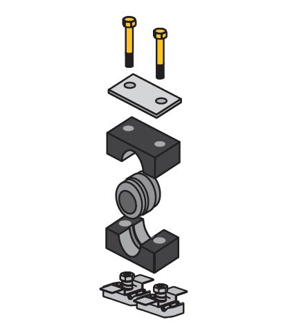 S4010RIZ ZSi-Foster | Strut Mounted Beta Clamp | Standard Series with Rubber Insert | For 5/8" Tube | Polypropylene/Steel