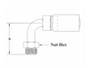 T20-4X4 Couplamatic T Series Coupling - Inverted Male - 90° Bend - 1/4" Hose ID - 7/16x24 Thread Size