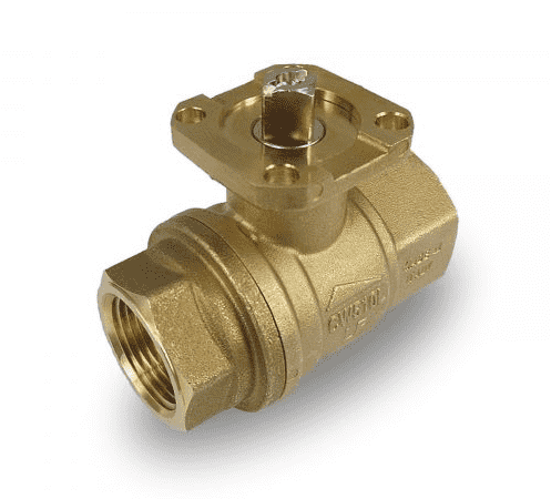 T264D41 by RuB Inc. | PURI-T Series Drinking Water Ball Valve | 1/2" Female NPT x 1/2" Female NPT | with ISO 5211 Actuator Flange | Brass | Pack of 50