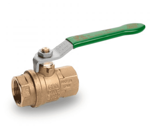 T292I41 by RuB Inc. | PURI-T Series Drinking Water Ball Valve | 2" Female NPT x 2" Female NPT | with Green Steel Handle | Brass | Pack of 4