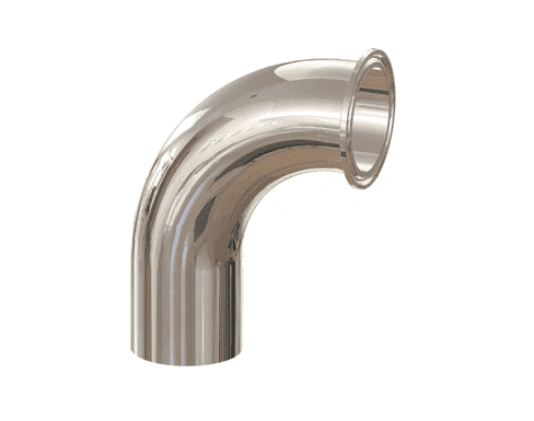 T2CM-100PL Dixon 1" 316L Stainless Steel High Purity BioPharm 90 deg. Clamp x Weld Elbow with a PL finish - SF1