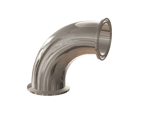 T2CMP-100PL Dixon 1" 316L Stainless Steel High Purity BioPharm 90 deg. Clamp x Clamp Elbow with a PL finish - SF1