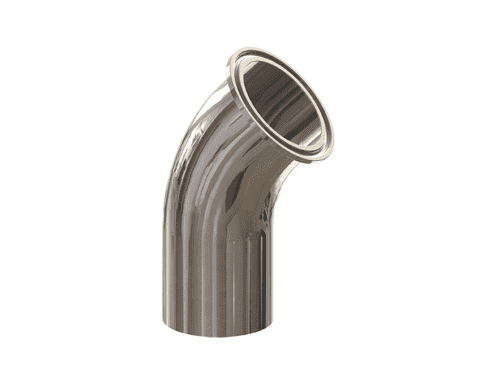 T2KM-050PL Dixon 1/2" 316L Stainless Steel High Purity BioPharm 45 deg. Clamp x Weld Elbow with a PL finish - SF1