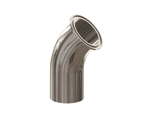 T2KM-050PM Dixon 1/2" 316L Stainless Steel High Purity BioPharm 45 deg. Clamp x Weld Elbow with a PM finish - SF4