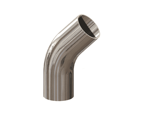 T2KS-400PM Dixon 4" 316L Stainless Steel High Purity BioPharm 45 deg. Weld Elbow with a PM finish - SF4