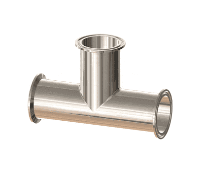 T7MP-075PM Dixon 3/4" 316L Stainless Steel High Purity BioPharm Clamp x Clamp x Clamp Tee with a PM finish - SF4