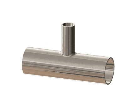 T7RWWW-150100PM Dixon 1-1/2" x 1" 316L Stainless Steel High Purity BioPharm Weld x Weld x Weld Reducing Tee with a PM finish - SF4