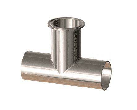 T7WWM-150PL Dixon 1-1/2" 316L Stainless Steel High Purity BioPharm Weld x Weld x Clamp Tee with a PL finish - SF1