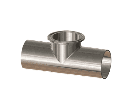 T7WWMS-100PL Dixon 1" 316L Stainless Steel High Purity BioPharm Weld x Weld x Clamp Short Outlet Tee with a PL finish - SF1