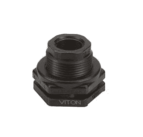 TF075V Banjo Polypropylene 3/4" Bulkhead FKM (viton type) Tank Fitting - Hole Size: 1-5/8"