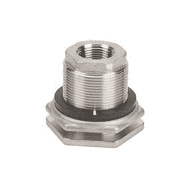 TF100SS Banjo 316 Stainless Steel 1" Bulkhead Tank Fitting - Hole Size: 2-1/4"