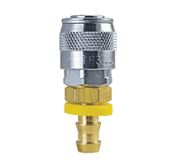 TF1713 ZSi-Foster Quick Disconnect TF Series 1/4" Automatic Socket - 3/8" ID - Push-On Hose Stem - Brass/Steel