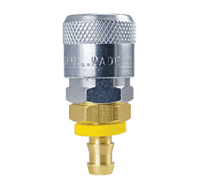 TF1714 ZSi-Foster Quick Disconnect TF4 Series 3/8" Automatic Socket - 3/8" ID - Push-On Hose Stem - Brass/Steel