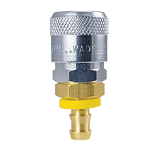 TF1814 ZSi-Foster Quick Disconnect TF4 Series 3/8" Automatic Socket - 1/2" ID - Push-On Hose Stem - Brass/Steel