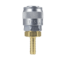 TF3703 ZSi-Foster Quick Disconnect TF Series 1/4" Automatic Socket - 3/8" ID - Hose Stem - Brass/Steel