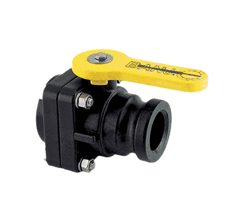 VSF200 Banjo Polypropylene 2" Standard Port Ball Valve "Stubby Valve" - 2" Male Adapter x 2" Female NPT - 1-1/2" Opening Thru Ball - 100 PSI