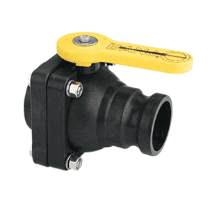 VSF204FP Banjo Polypropylene 2" Full Port Ball Valve "Stubby Valve" - 2" Male Adapter x 2" Female NPT - 2" Opening Thru Ball - 100 PSI