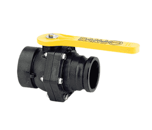 VSF300 Banjo Polypropylene 3" Standard Port Ball Valve "Stubby Valve" - 3" Female NPT x 3" Male Adapter - 2-1/2" Opening Thru Ball - 100 PSI