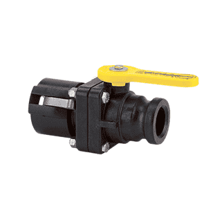VSFB201 Banjo Polypropylene Bolted Ball Valve - Fits Hoover APT® - 2" Male QDC Stubby Valve x 2" Female QDC - Opening Thru Ball: 1-1/2"
