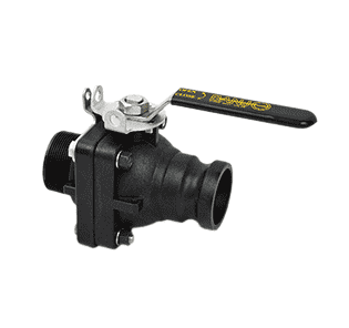 VSFMT204HSFP Banjo Polypropylene 2" Full Port Ball Valve "Stubby Valve" - 2" FP Male Adapter x 2" Male NPT - 2" Opening Thru Ball - 100 PSI w/ SS Ball, Stem & Handle