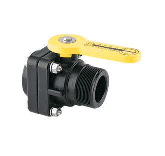 VSMT200 Banjo Polypropylene 2" Standard Port Ball Valve "Stubby Valve" - 2 " Male NPT x 2" Female NPT - 1-1/2" Opening Thru Ball - 100 PSI