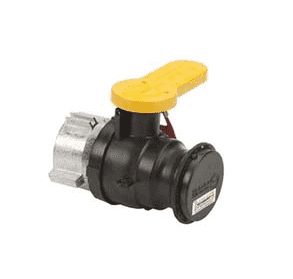 W230239 Banjo IBC 2" Polypropylene Spinweld Valve w/ NPT Outlet & Cap & Foil Seal - Gasket: EPDM - Collar Fits: MAUSER® - Collar ID: 2-1/4"