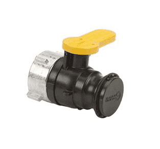 WSMT210FSA Banjo 2" Polypropylene Spinweld Valve w/NPT Outlet, Foil Seal & Cap - Gasket: Santoprene - Collar Fits: SCHUTZ® - Collar ID: 2-3/4"