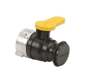 WSF210FSAV Banjo 2" Polypropylene Spinweld Valve w/QDC Outlet, Foil Seal & Cap - Gasket: FKM (viton type) - Collar Fits: SCHUTZ® - Collar ID: 2-3/4"